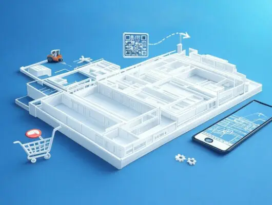 Mapa interativo para localização em áreas sem GPS em shoppings, aeroportos e indústrias.